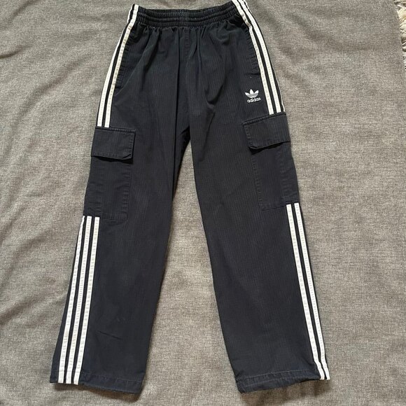 adidas Other - Adidas Track Pants Men’s Size Small Black 3-Stripes Spell Out Relaxed Cargo